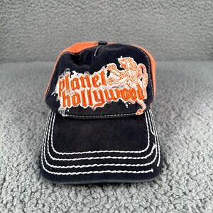 Vintage Planet Hollywood Orange Blue Embroidered Strapback Baseball Cap Logo Hat